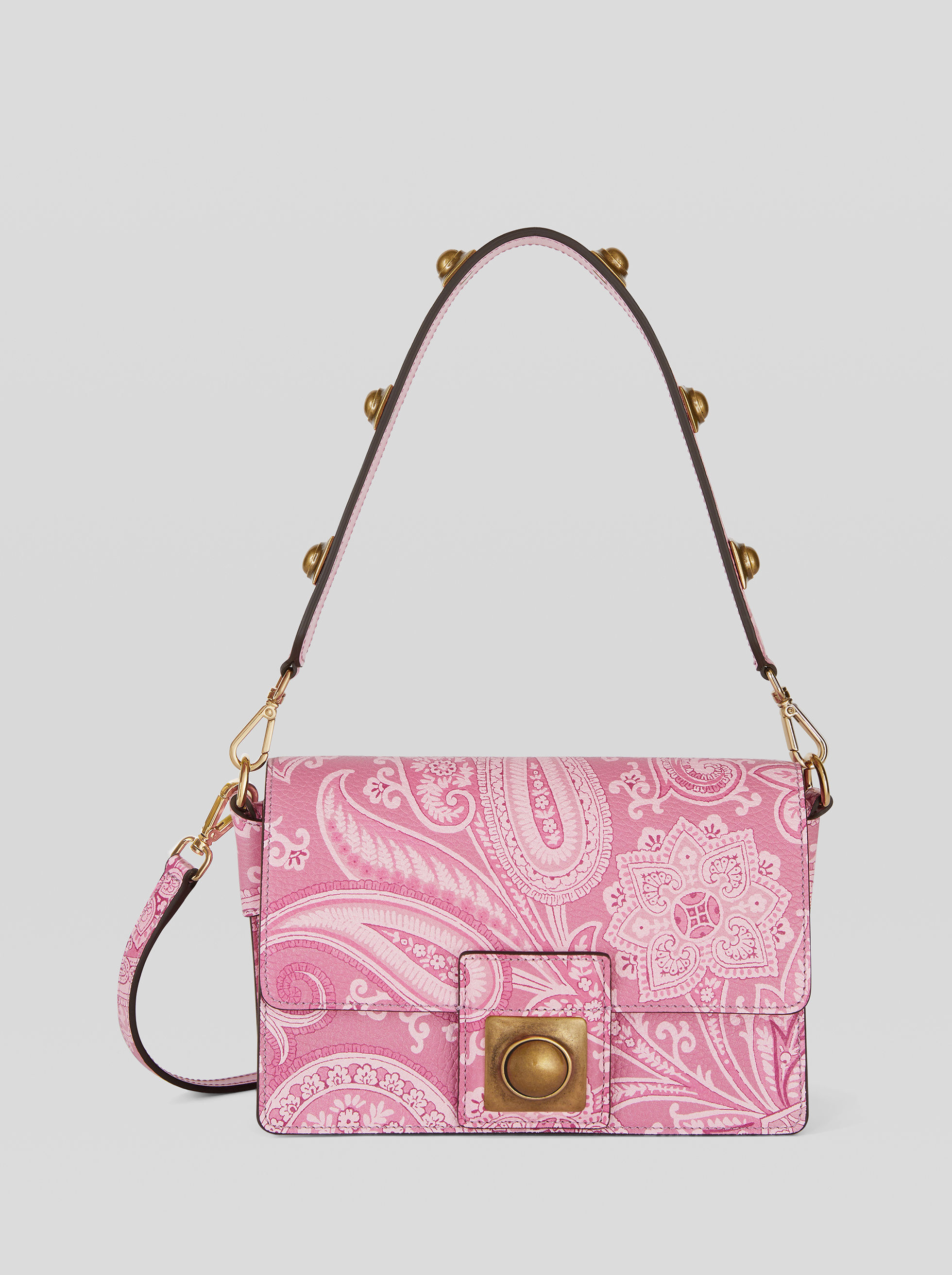 Printed crown me leather shoulder bag | Women | Pink | ETRO