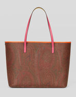 PAISLEY SHOPPING BAG WITH MULTI-COLOUR DETAILS
