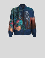 BOMBER JACKET WITH JUNGLE AND PANTHER PRINT