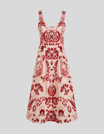 DRESS WITH LEAFY PAISLEY PRINT