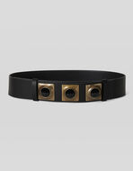 CROWN ME LEATHER BELT WITH CABOCHON STUDS