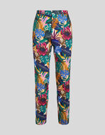 TAILORED FLORAL PRINT LINEN TROUSERS