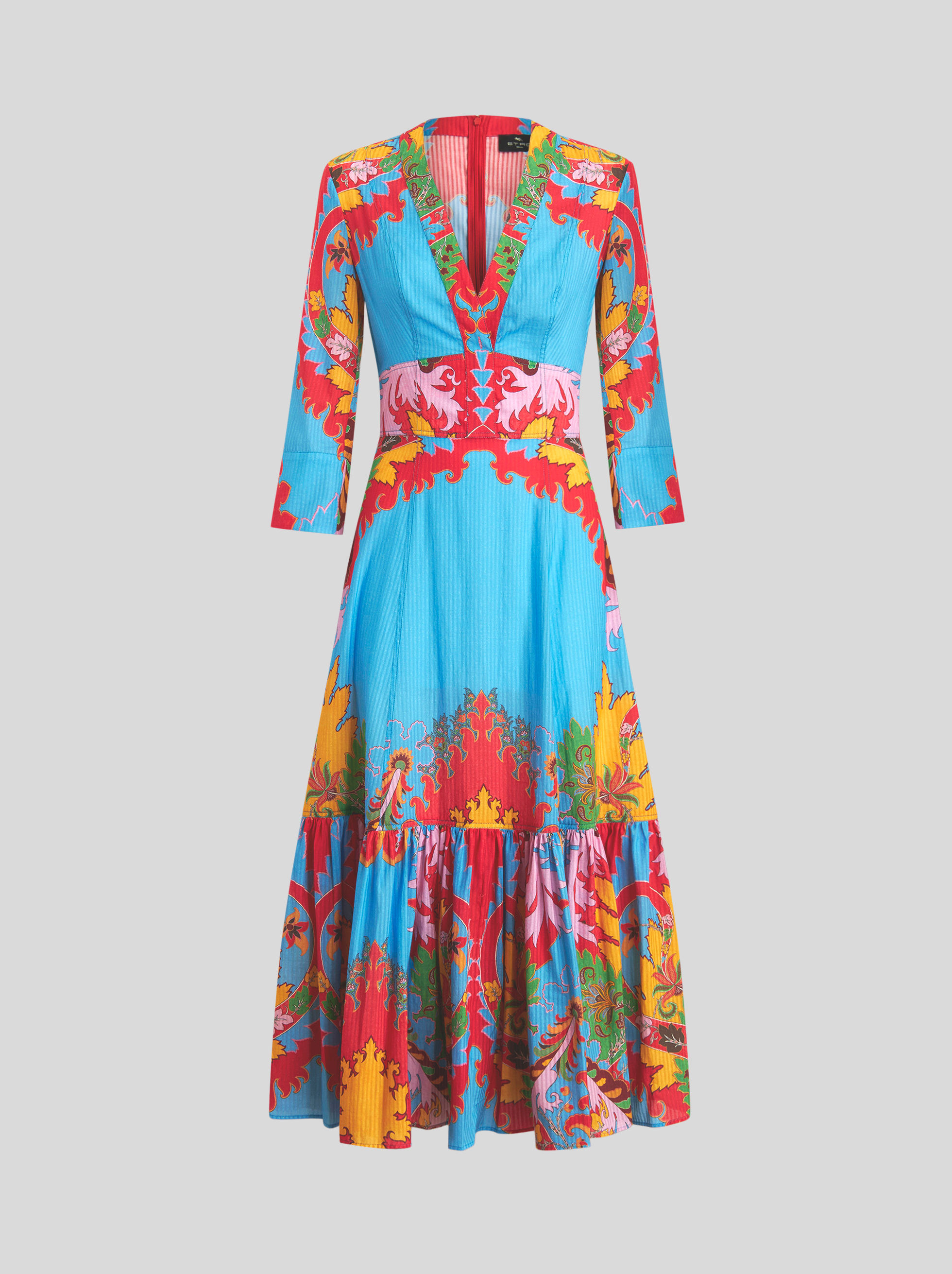 COTTON AND SILK DRESS WITH PAISLEY DESIGN
