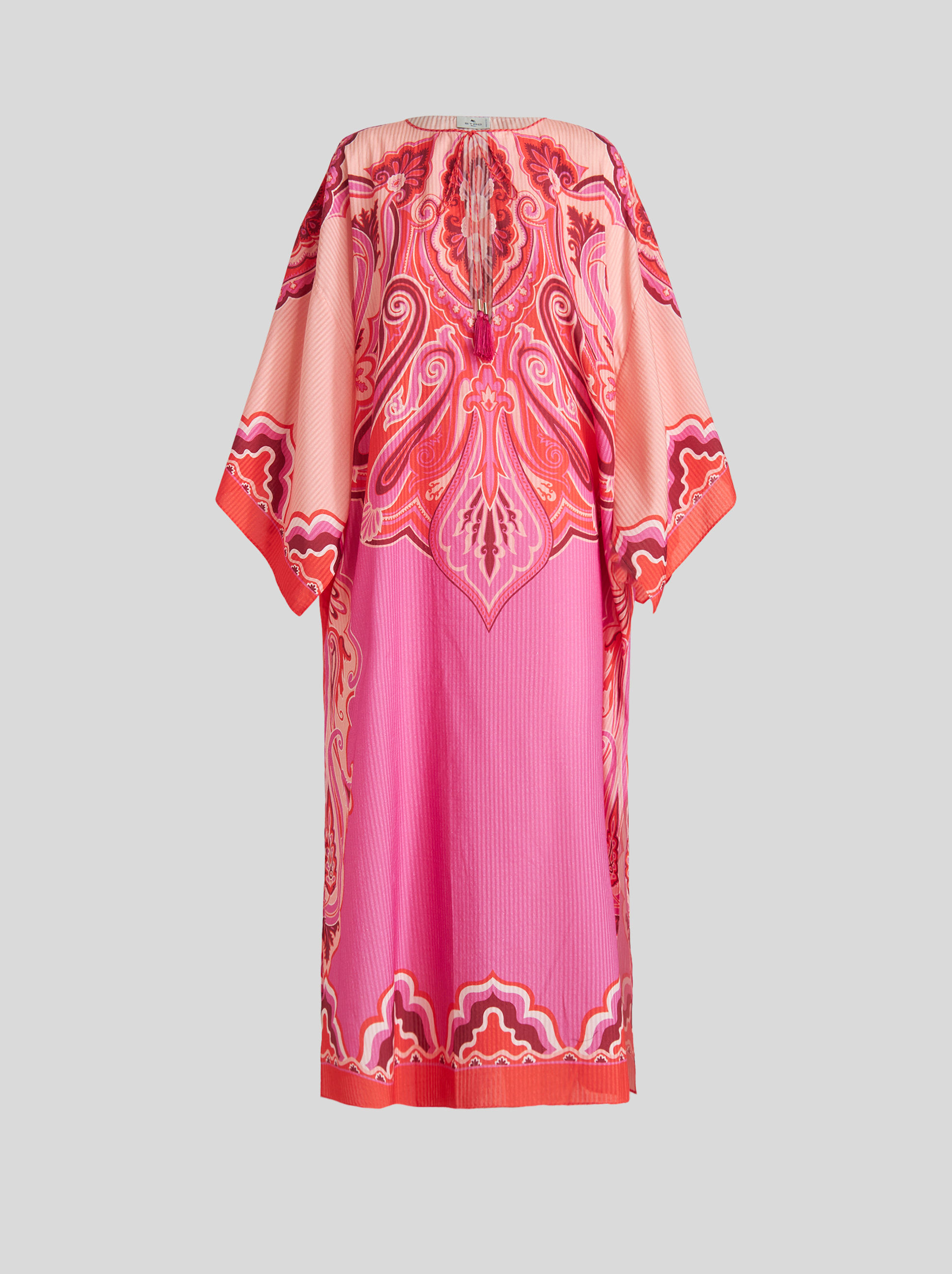 PAISLEY PATTERN COTTON AND SILK CAFTAN