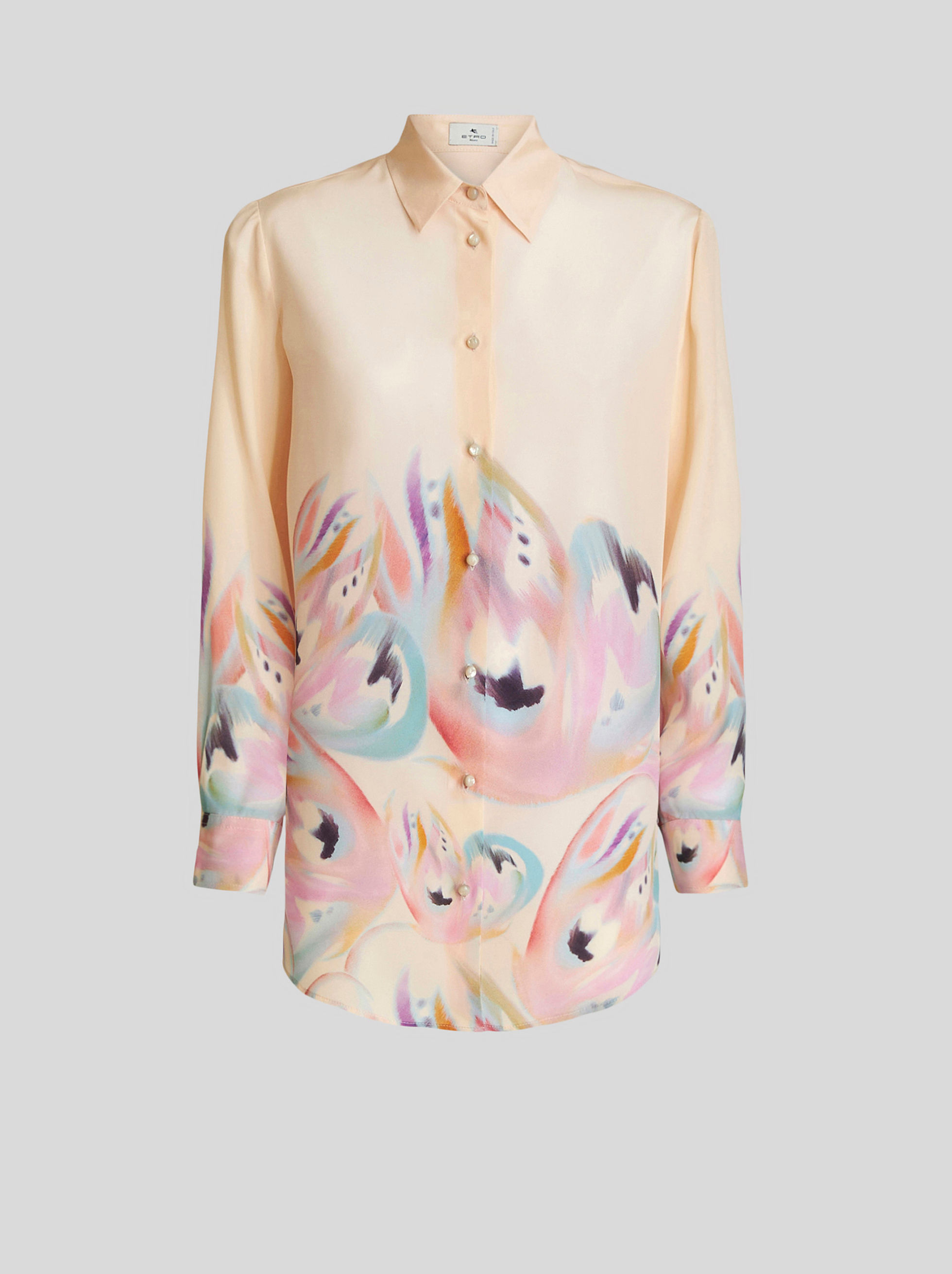 SILK SHIRT WITH BUTTERFLY WING