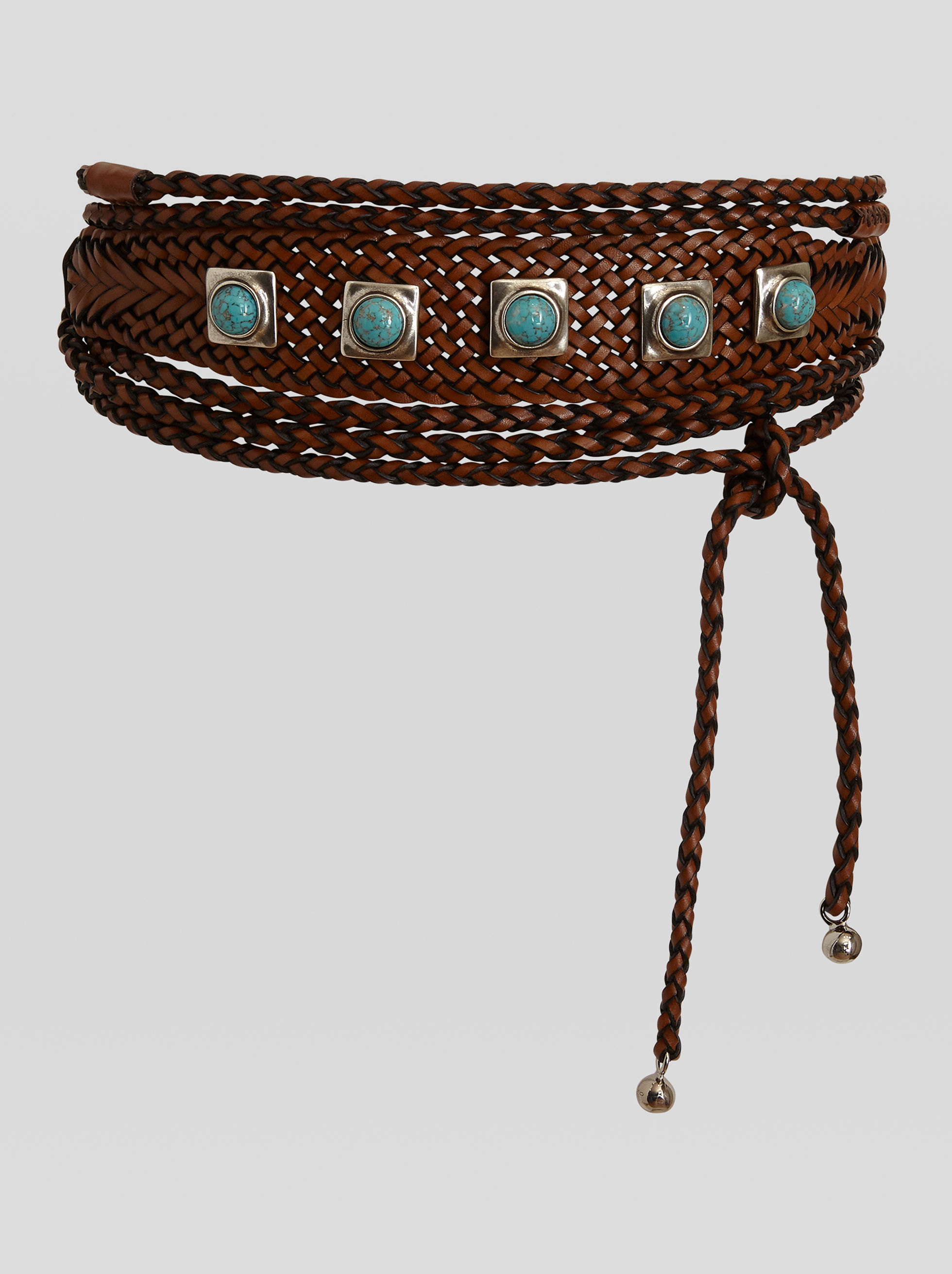 WOVEN LEATHER CROWN ME BELT